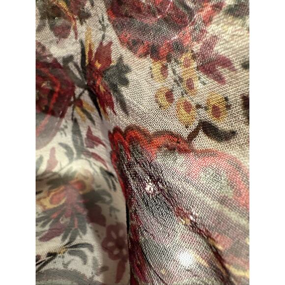 Chico’s Paisley Floral Print Sheer Scarf 100% Rayon Boho Festival Rectangle READ - Picture 13 of 13